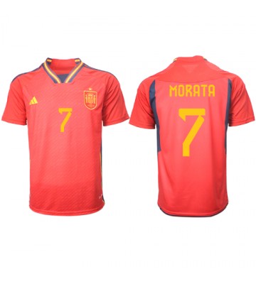Spanien Alvaro Morata #7 Replika Hjemmebanetrøje VM 2022 Kortærmet